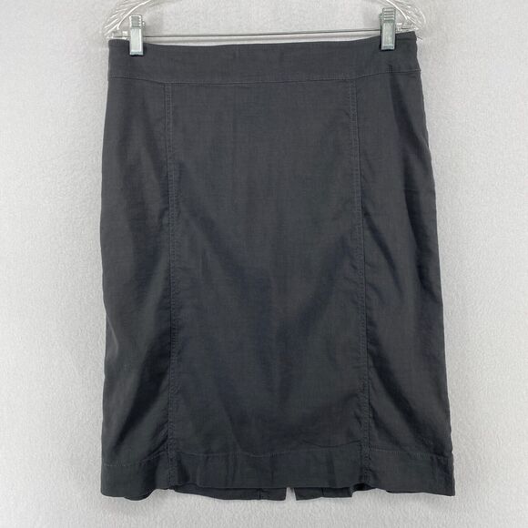 Eileen Fisher Dresses & Skirts - EILEEN FISHER Skirt S Stretch Linen Viscose Pencil Straight Side Zip Gray